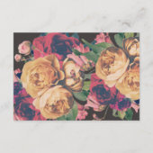 Trouwkaart met details van Dark Rose Botanical Fet Informatiekaartje (Achterkant)