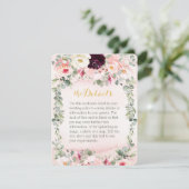 Trouwkaart met details voor een Blush Rustic Tuin, Kaart (Staand voorkant)