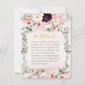 Trouwkaart met details voor een Blush Rustic Tuin, Kaart (Voorkant)