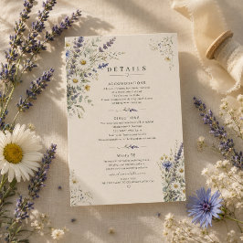Trouwkaart met details voor een weide met wilde bl RSVP kaartje