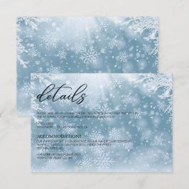 Trouwkaart met details voor een winterbruiloft in  bedankkaart