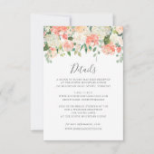 Trouwkaart met details voor Peach en Cream Kaart (Voorkant)