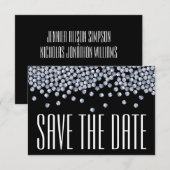 Trouwkaart met diamantglitter 'Save the Date'-aank Kaart (Voorkant / Achterkant)