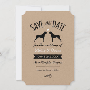 Trouwkaart met Duitse Staande Punters Save The Date