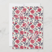 Trouwkaart met een charmante roos kaart (Achterkant)