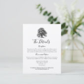Trouwkaart met eeuwenoude eik Details kaart (Staand voorkant)