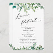 Trouwkaart met eucalyptus en uitgestelde datum: Li Kaart (Voorkant / Achterkant)