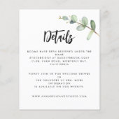 Trouwkaart met eucalyptusdetails en uitnodiging vo flyer (Achterkant)