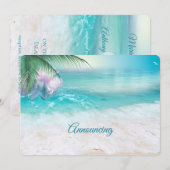 Trouwkaart met FONKELEND OCEAANWATER Save The Date (Voorkant / Achterkant)