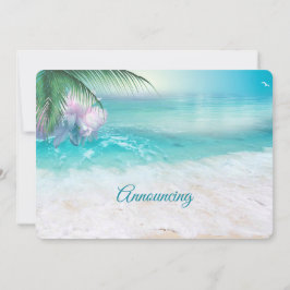 Trouwkaart met FONKELENDE OCEAANWATEREN Save The Date