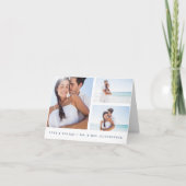 Trouwkaart met foto collage in marineblauw en wit  bedankkaart (Voorkant)