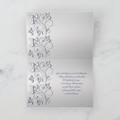 Trouwkaart met foto en bedankje in Navy en Zilver Bedankkaart (Binnen)