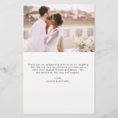 Trouwkaart met foto en tekst bedanken (Achterkant)