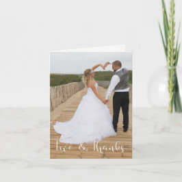 Trouwkaart met foto en tekst 'Liefde & Dank' Bedankkaart