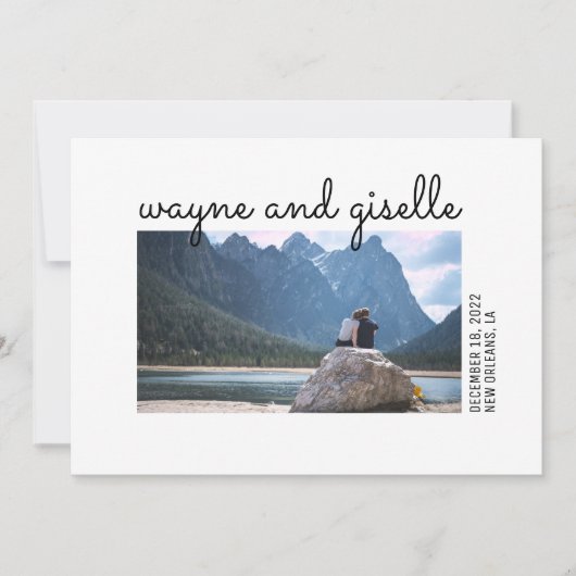 Trouwkaart met foto kaart (Voorkant)