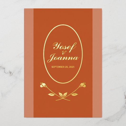 Trouwkaart met foto toevoegen folie feestdagenkaart (Voorkant)