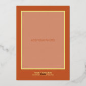 Trouwkaart met foto toevoegen folie feestdagenkaart (Achterkant)