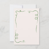 Trouwkaart met Franse groene handgetekende illustr Save The Date (Achterkant)