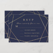trouwkaart met geometrisch ontwerp RSVP kaartje (Voorkant / Achterkant)
