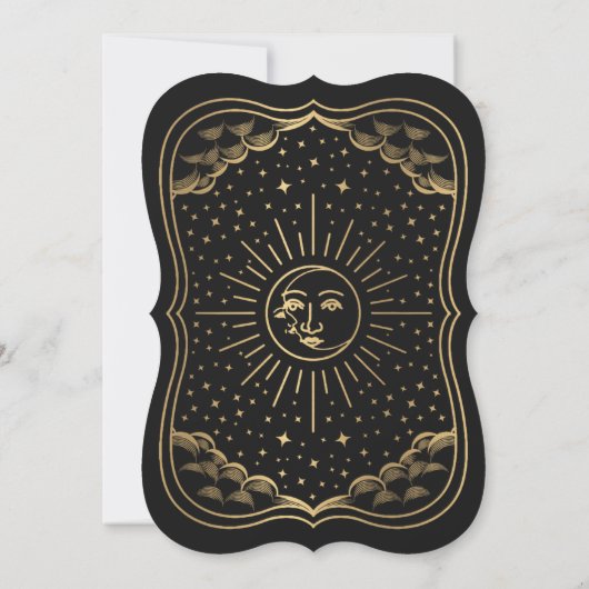 Trouwkaart met Gold Sun en Moon Tarotkaart Kaart (Achterkant)