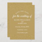 Trouwkaart met gouden confetti Save the Date (Voorkant / Achterkant)