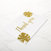 Trouwkaart met gouden folie monimal script bedankb uitnodiging (Gedraaid)