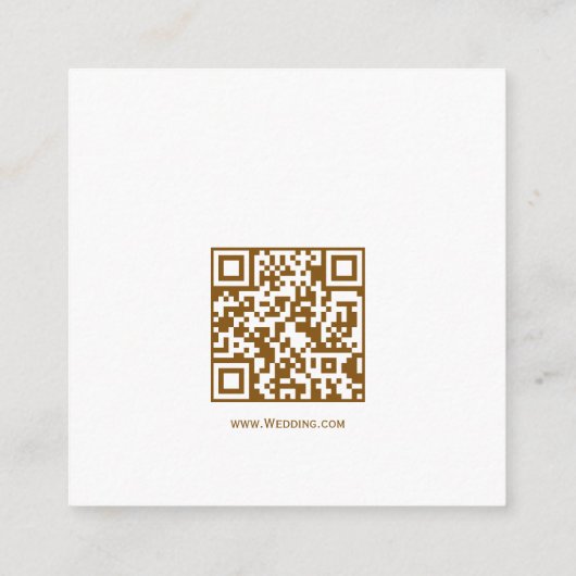 Trouwkaart met gouden kalligrafie QR-code en detai Informatiekaartje (Achterkant)