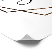 Trouwkaart met gouden lijst en eucalyptus zitplaat poster (Hoek)