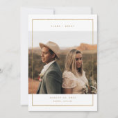 Trouwkaart met gouden lijst Foto Save The Date (Voorkant)