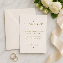 Trouwkaart met gouden minimale look bedankje bedankkaart