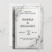 Trouwkaart met grijs marmer effect kaart (Voorkant)