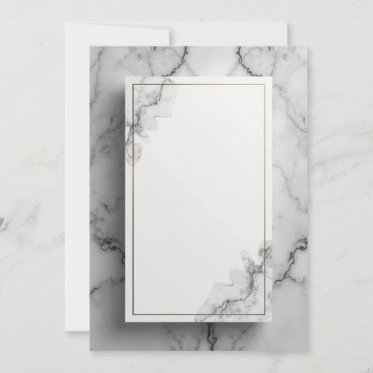 Trouwkaart met grijs marmer effect kaart (Achterkant)