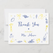 Trouwkaart met handgetekende Italiaanse bruids-sho Bedankkaart (Voorkant)