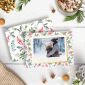 Trouwkaart met Kerstmis en Goud Folie Folie Feestdagenkaart