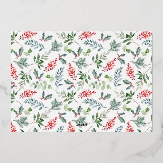 Trouwkaart met Kerstmis en Goud Folie Folie Feestdagenkaart (Achterkant)