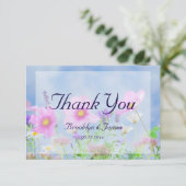 Trouwkaart met kleine bloemen bedankt voor je cade (Staand voorkant)