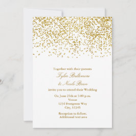 Trouwkaart met kleine gouden stippen confetti kaart