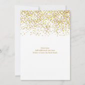 Trouwkaart met kleine gouden stippen en confetti kaart (Achterkant)