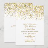 Trouwkaart met kleine gouden stippen en confetti kaart (Voorkant / Achterkant)