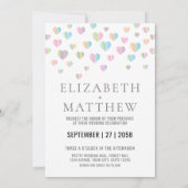 Trouwkaart met Kleurrijke Harten Elegant Aankondiging (Achterkant)