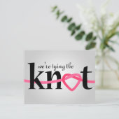 Trouwkaart met knoop STD Aankondigingskaart (Staand voorkant)