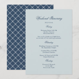 Trouwkaart met kustthema Stofblauw Klassiek Itiner Kaart