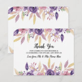 Trouwkaart met lavendelbloemen bedanken kaart (Voorkant / Achterkant)