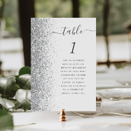 Trouwkaart met lichte grijze zilveren glitters kaart
