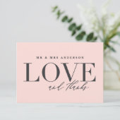 Trouwkaart met liefde en dank save the date (Staand voorkant)