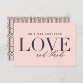 Trouwkaart met liefde en dank save the date (Voorkant / Achterkant)