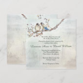 Trouwkaart met liefdesvogels op maat kaart (Voorkant / Achterkant)