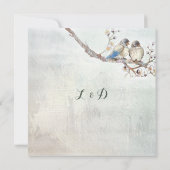 Trouwkaart met liefdesvogels op maat kaart (Achterkant)