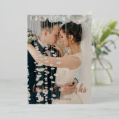 Trouwkaart met 'Love & thanks' Folie Uitnodiging (Staand Voorkant)