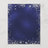 Trouwkaart met marineblauwe en gouden glitters voo flyer (Achterkant)